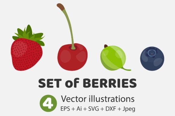 Download Berries Set Vector Illustrations - Illustrations Collection