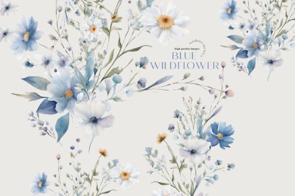 Download Watercolor Blue Wildflowers Clipart - Wildflowers clipart Collection