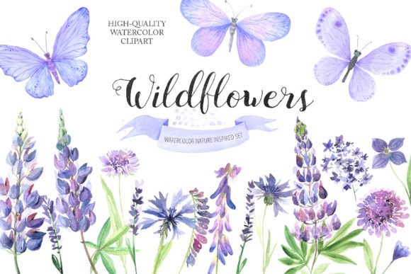 Download Watercolor Wildflowers Clipart PNG - Wildflowers clipart Collection
