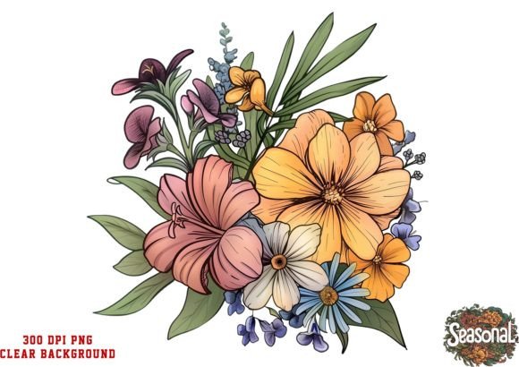 Download Watercolor Boho WildFlowers Clipart - Wildflowers clipart Collection