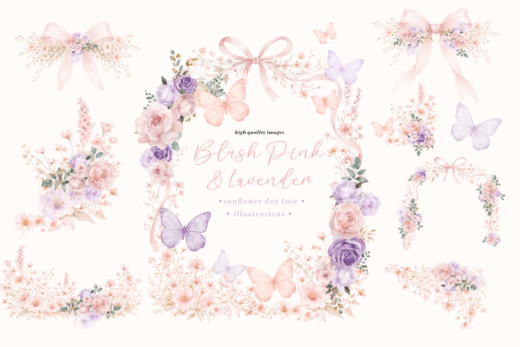 Download Blush Pink &amp; Purple Wildflowers Clipart - Wildflowers clipart Collection