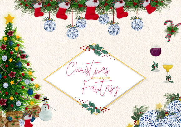 Download Christmas Fantasy - Watercolor Illustrations - Illustrations Collection