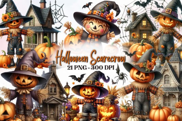 Download Halloween Scarecrow Watercolor Clipart - Scarecrow watercolor clipart Collection