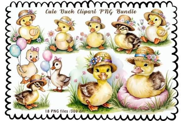 Download Cute Duck Clipart PNG Bundle, Baby Duck - Duck Collection