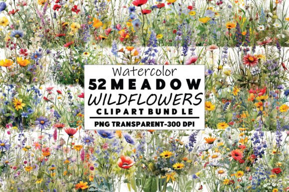 Download Watercolor Meadow Wildflowers Clipart Bu - Wildflowers clipart Collection