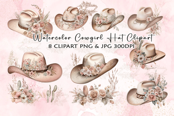 Download Watercolor Cowgirl Hat Clipart - Cowgirl hat clipart Collection