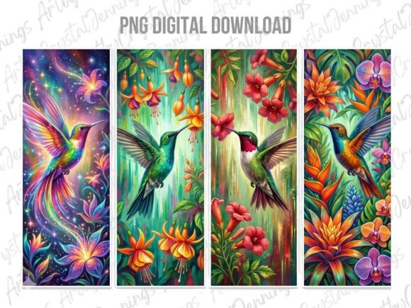 Download Vibrant Colorful Floral Hummingbird PNG - Hummingbird png Collection